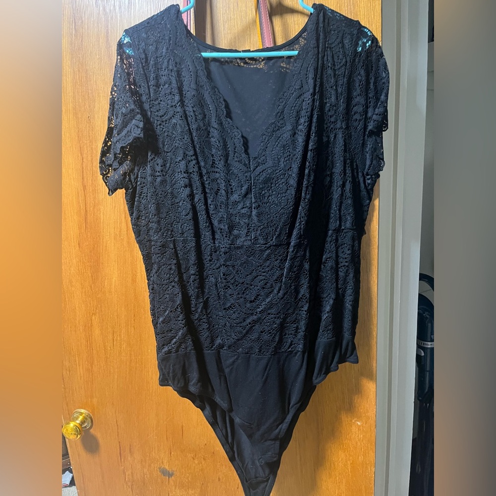 Black Torrid lace body suit